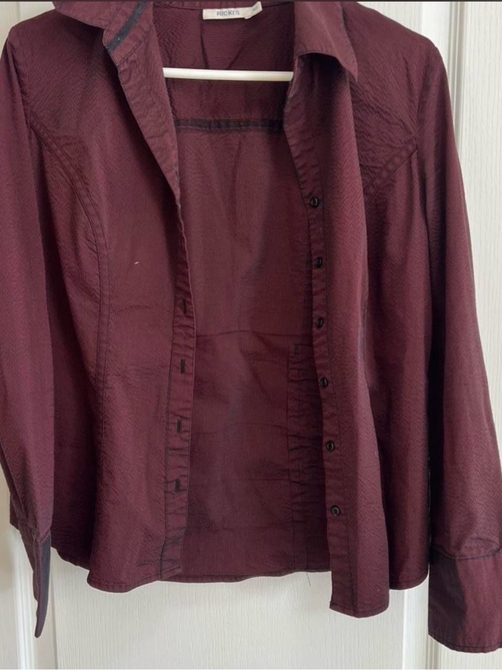 Ricki's Burgundy Button-Down Women's Shirt